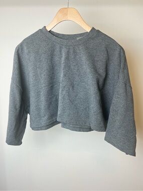 Puma Fenty by Rihanna Gray Fleece Oversized Crop Top